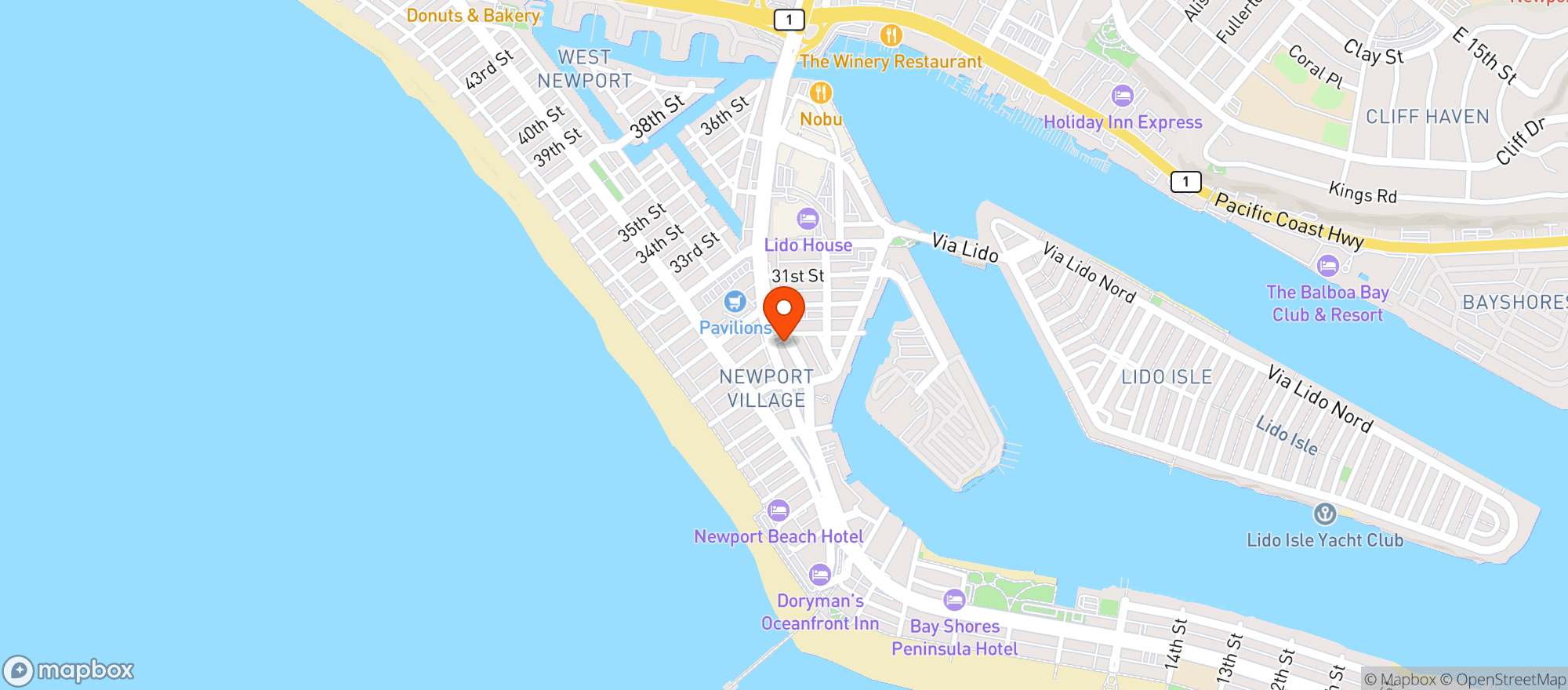 Map showing Sessions West Coast Deli