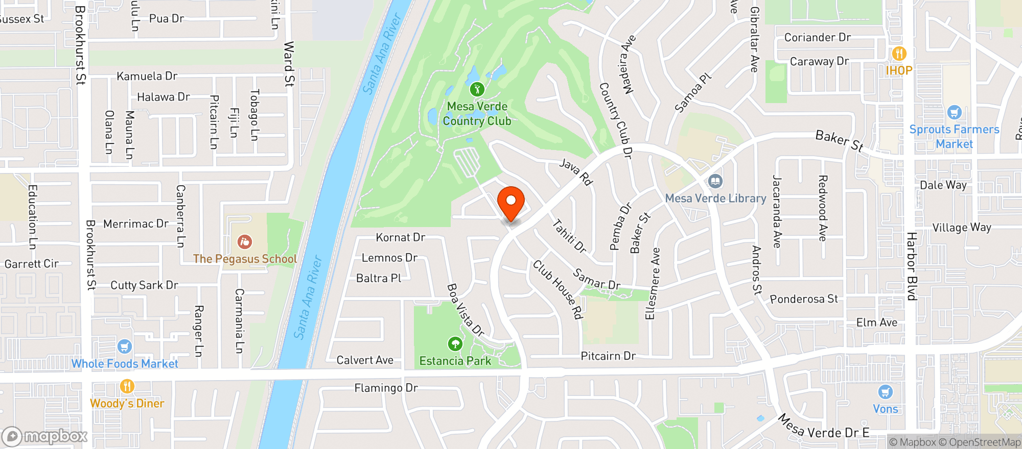 Map showing Mesa Verde Country Club