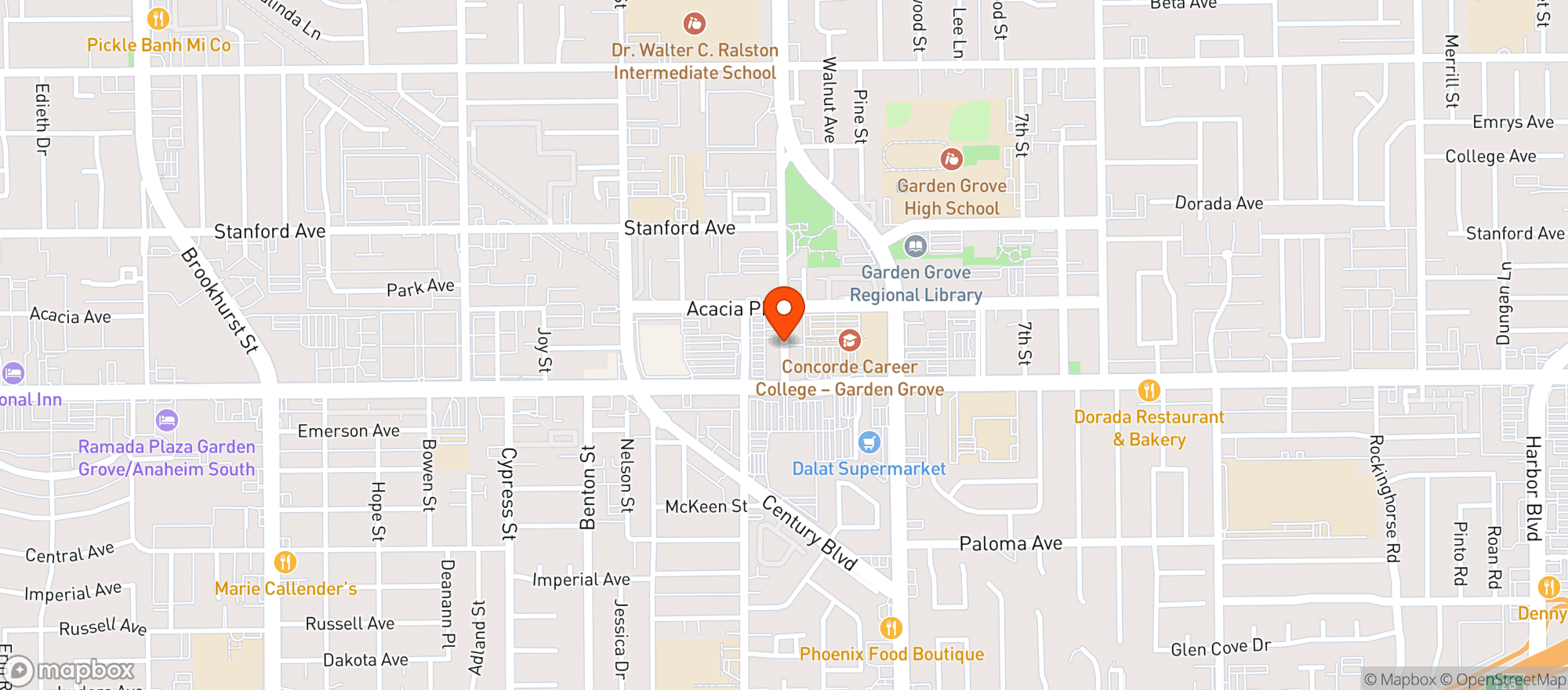 Map showing Azteca Restaurant & Lounge