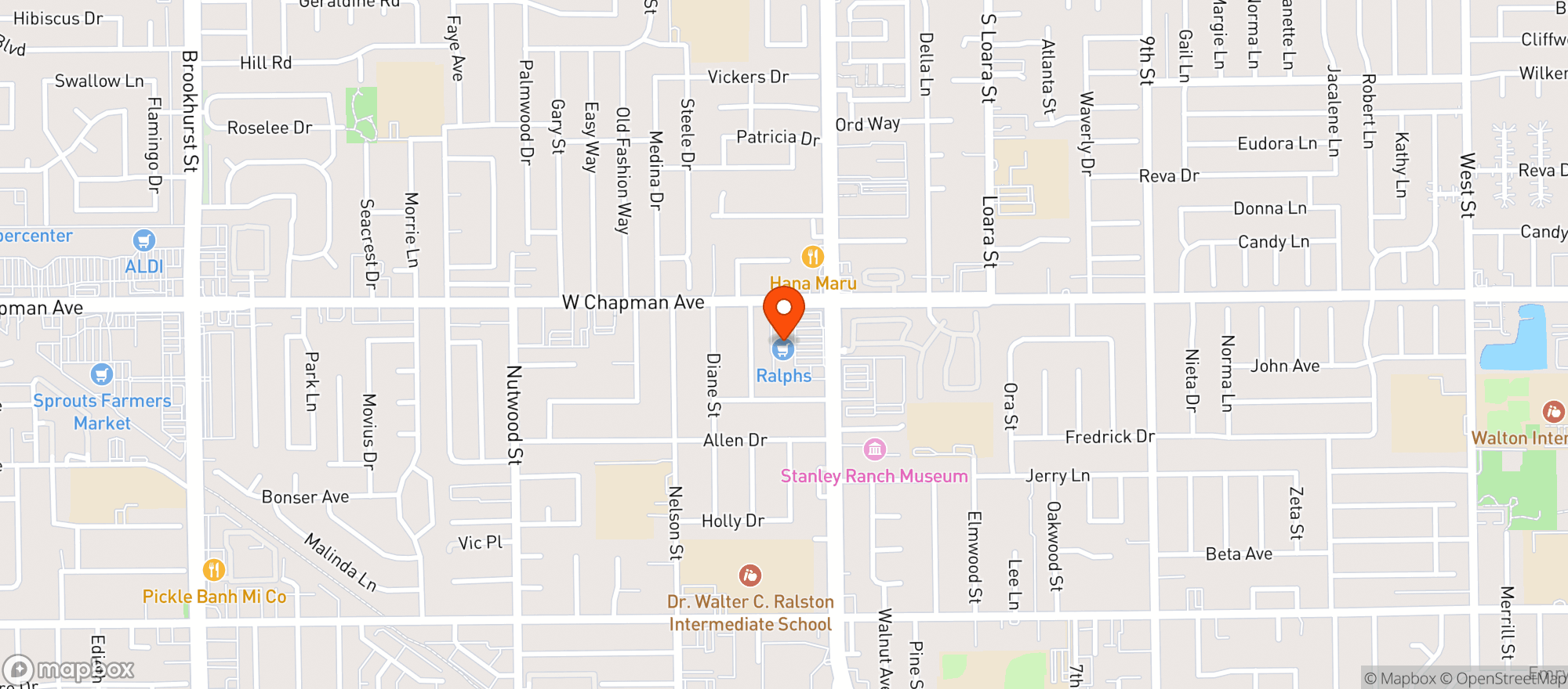 Map showing Ralphs (703) - 00071 - Garden Grove