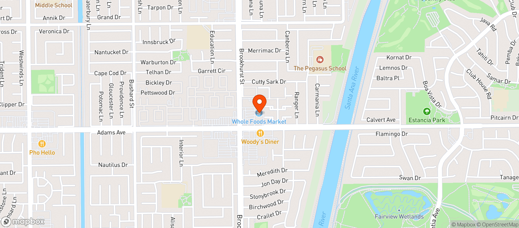 Map showing Whole Foods Market | Brookhurst