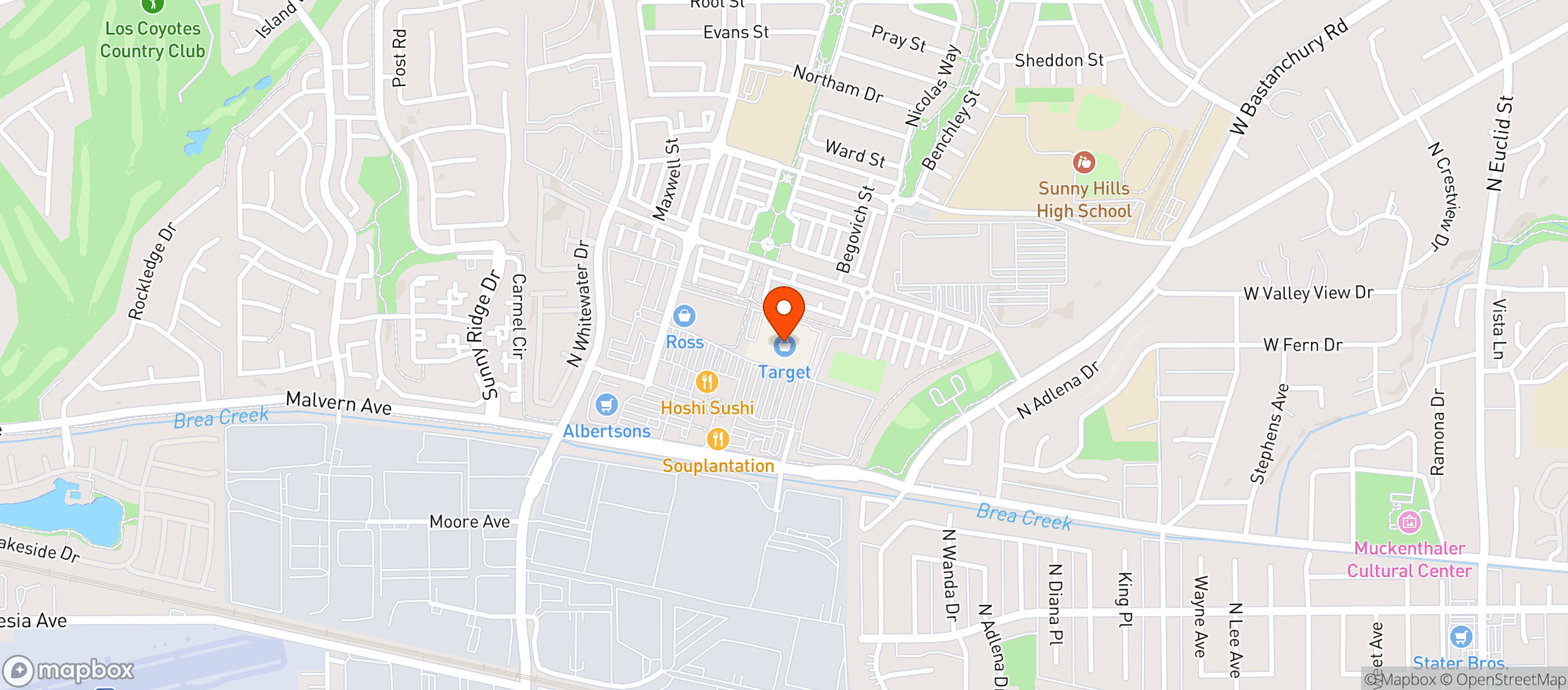 Map showing Target