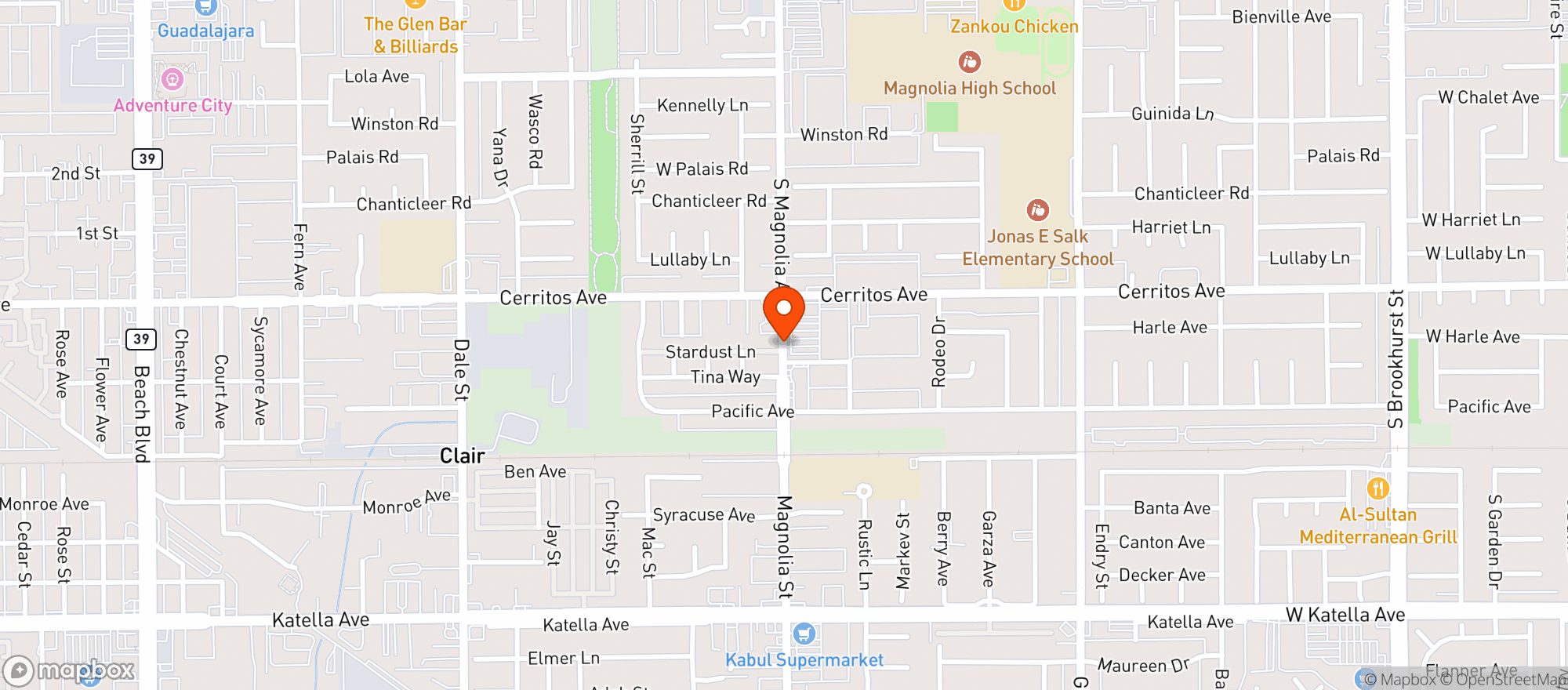 Map showing SUPER KING MARKET