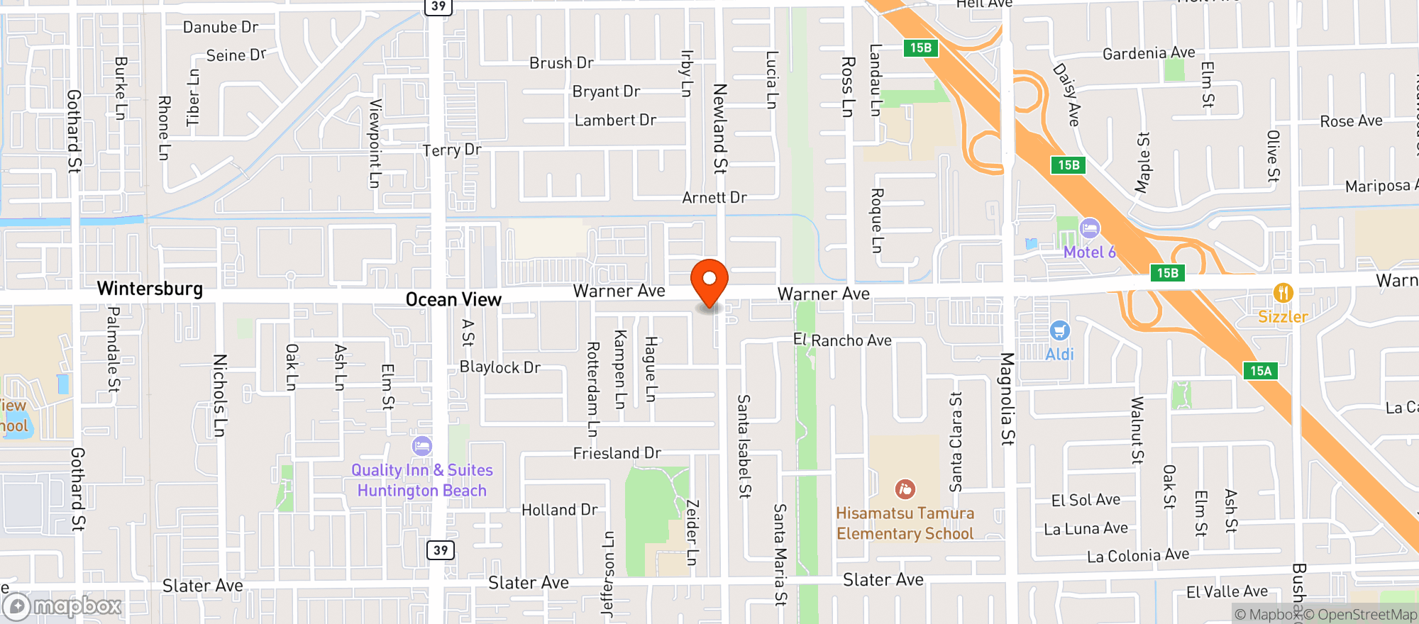 Map showing 7-11 Warner & Newland