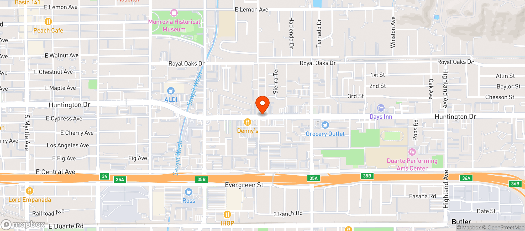 Map showing Maxs Mexican Cuisine