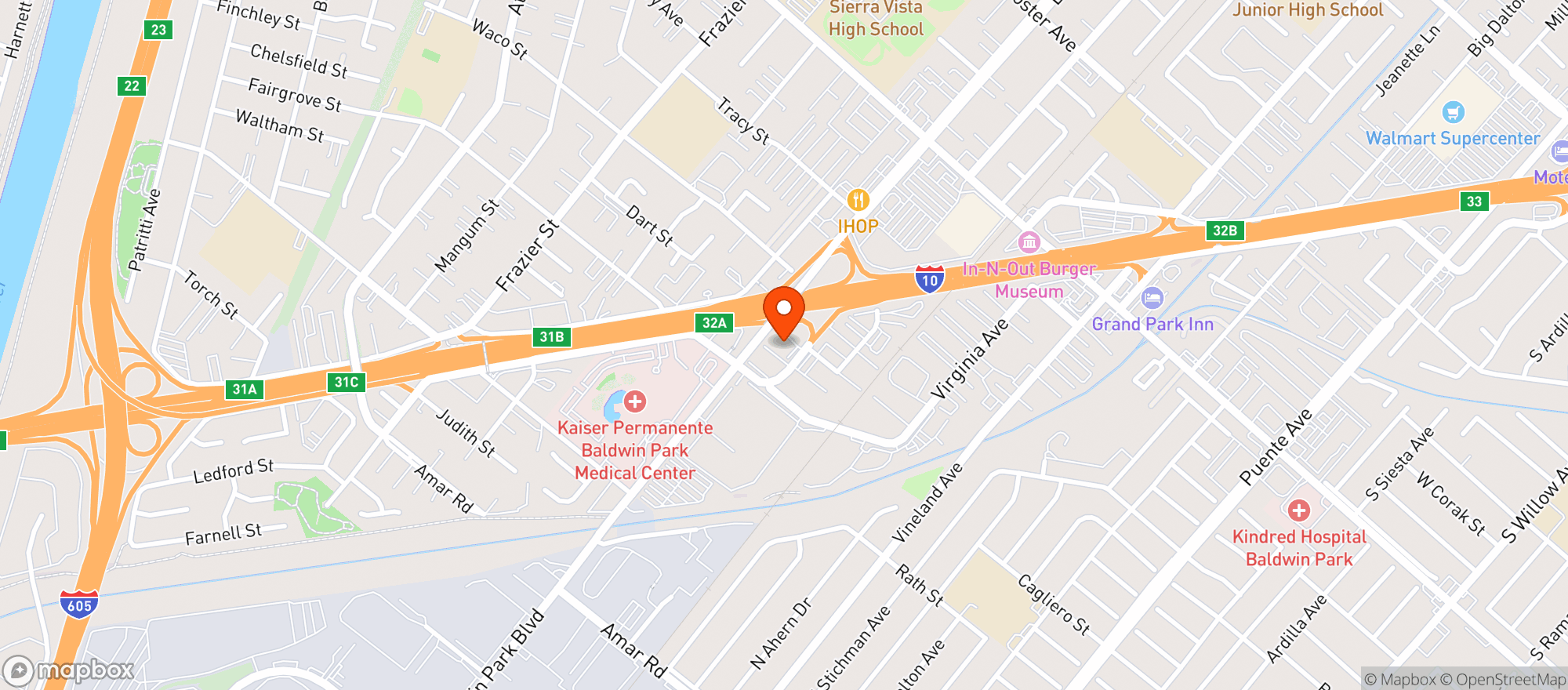 Map showing Higher Ground - Baldwin Park