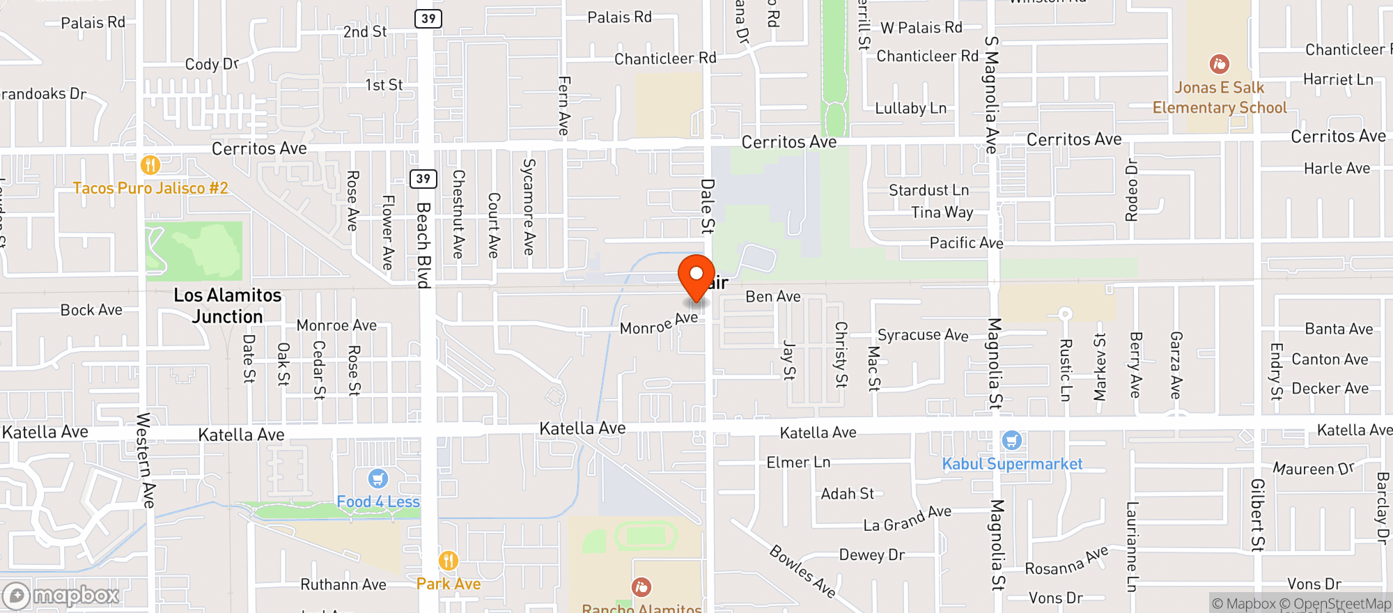 Map showing Corner Pocket