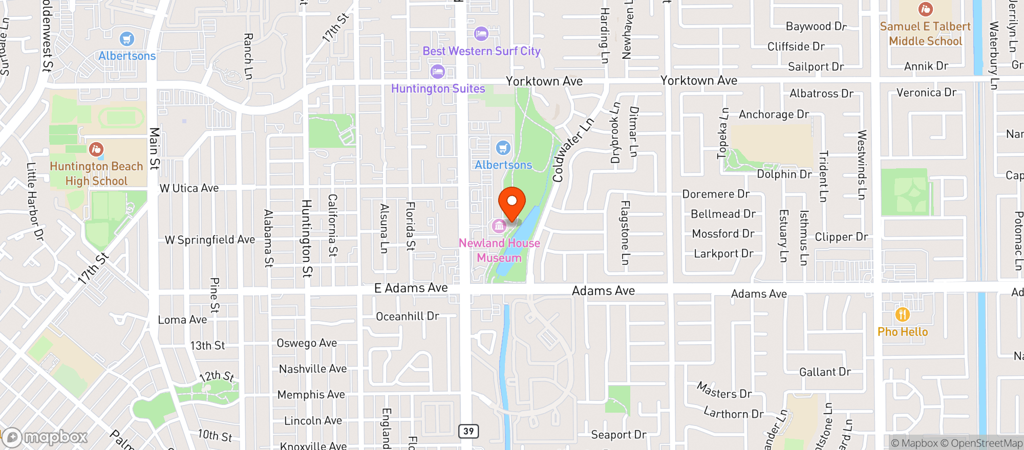 Map showing Mothers - 02 - Huntington Beach