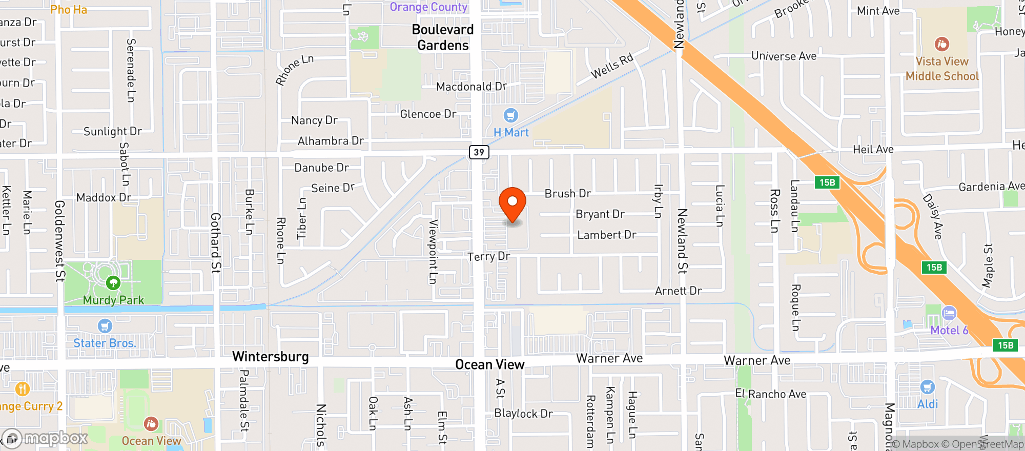 Map showing BevMo