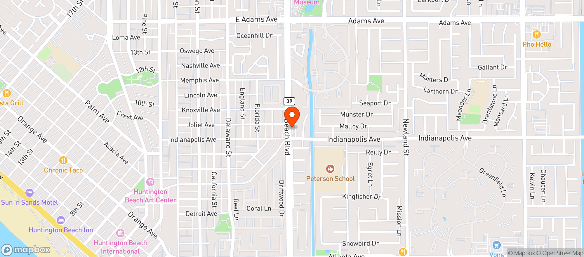 Map showing Hilltop Liquor