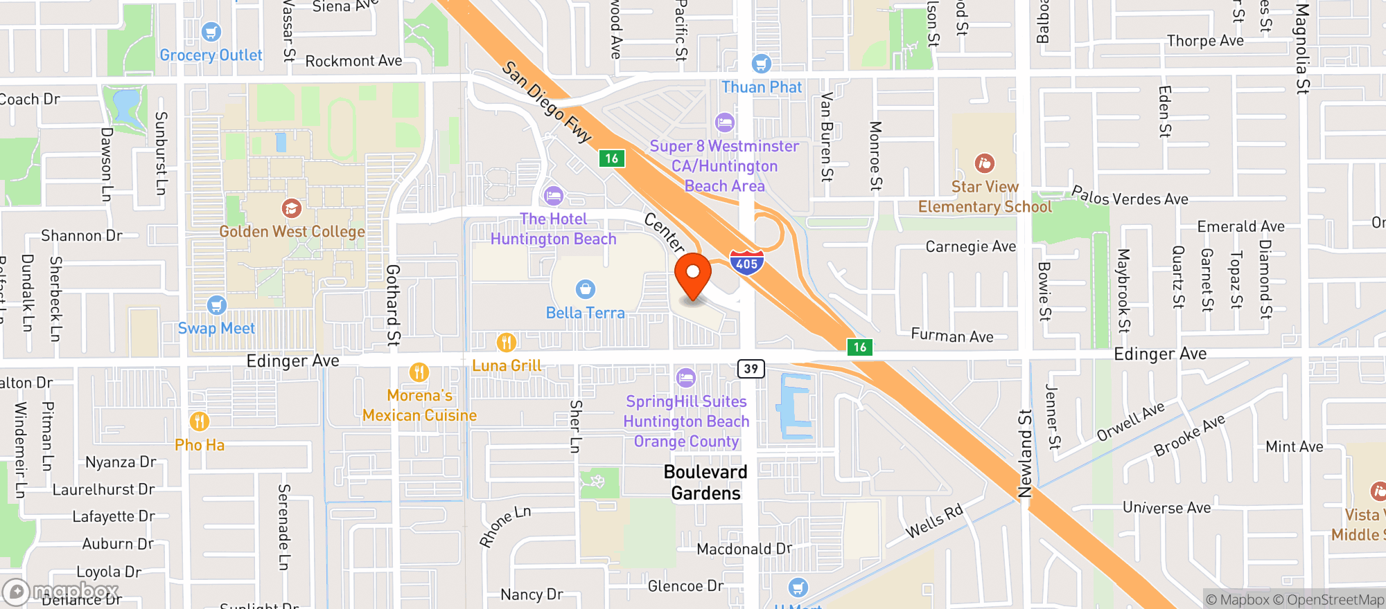 Map showing Whole Foods Market | Huntington Beach