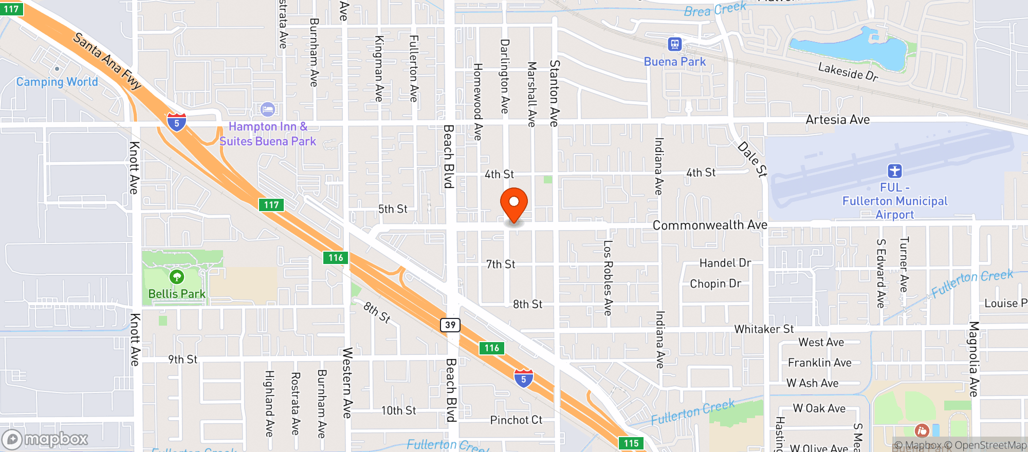 Map showing Cupps Liquor