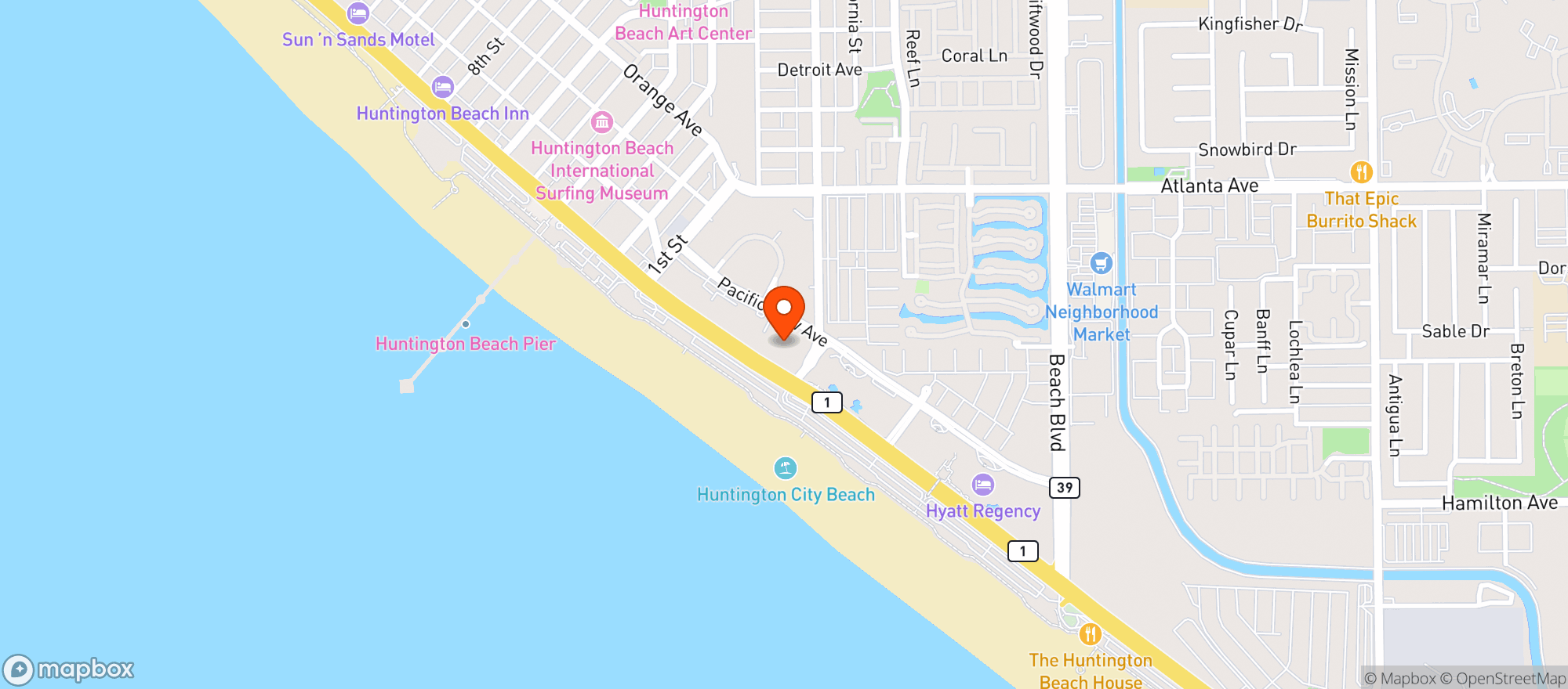 Map showing Pasea Hotel & Spa