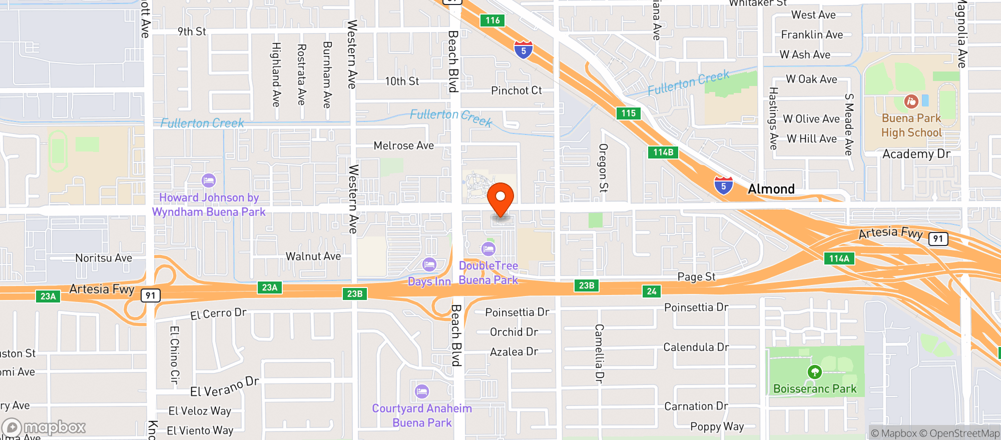 Map showing Buena Park Wine & Spirits - Buena Park_2