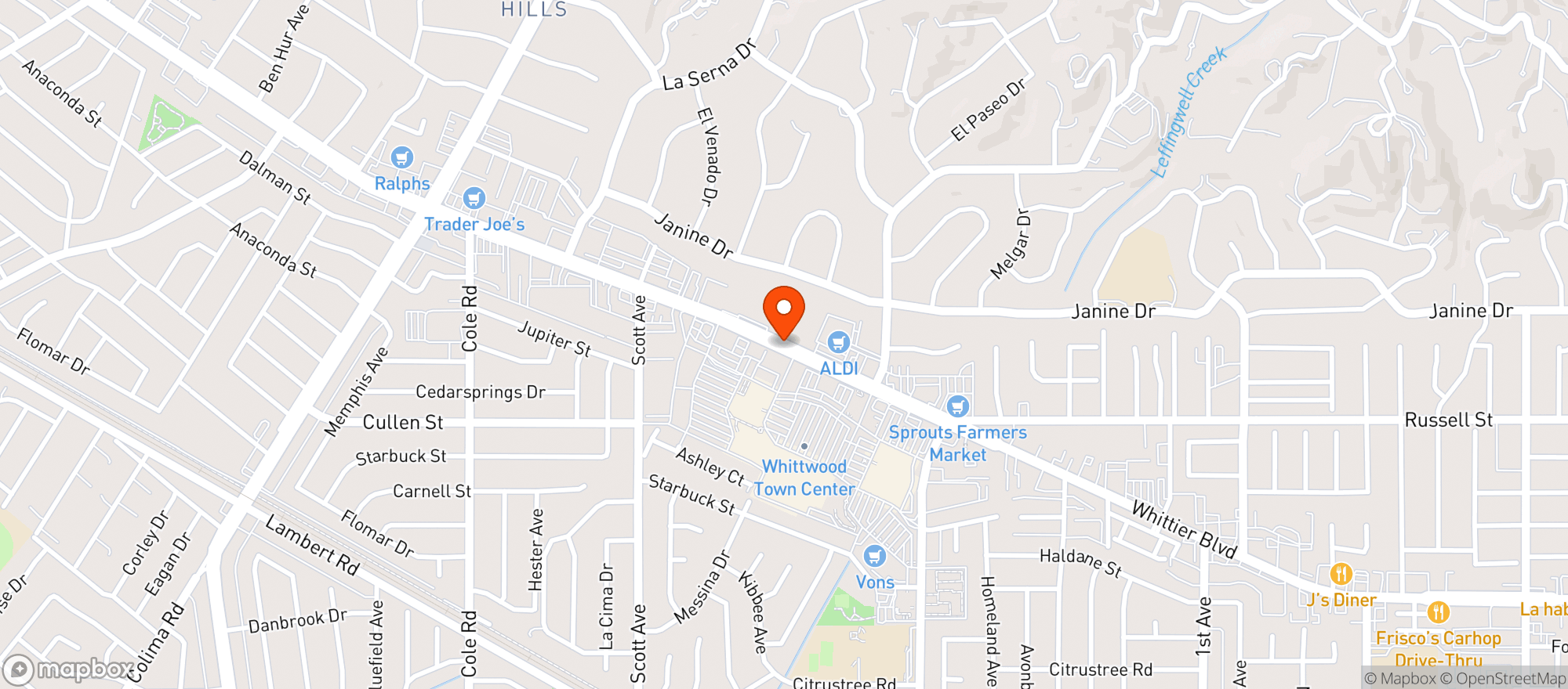 Map showing BevMo