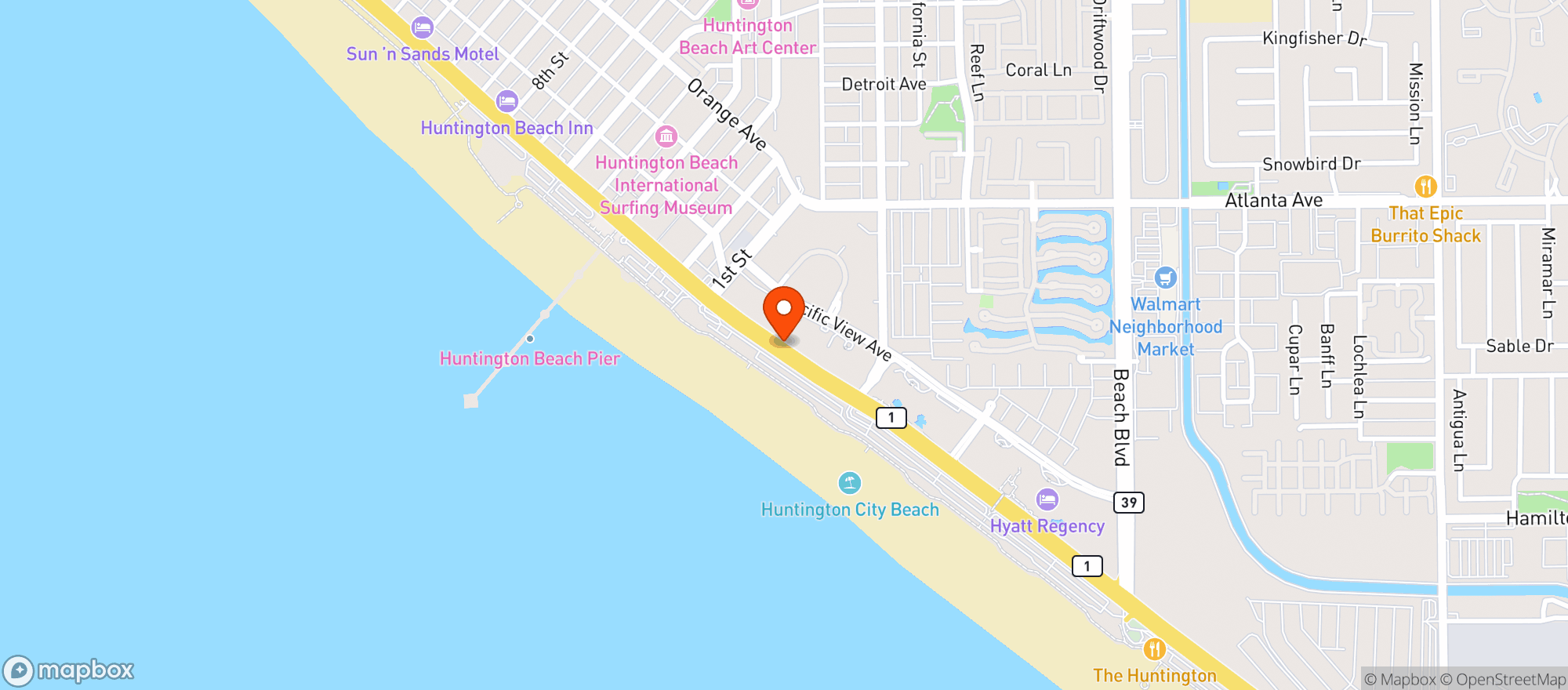 Map showing Ola Mexican Kitchen