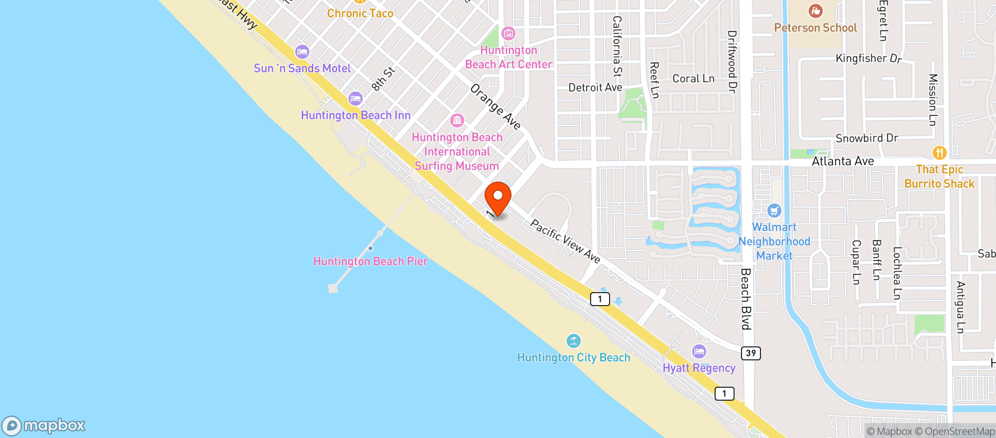 Map showing Earthbar