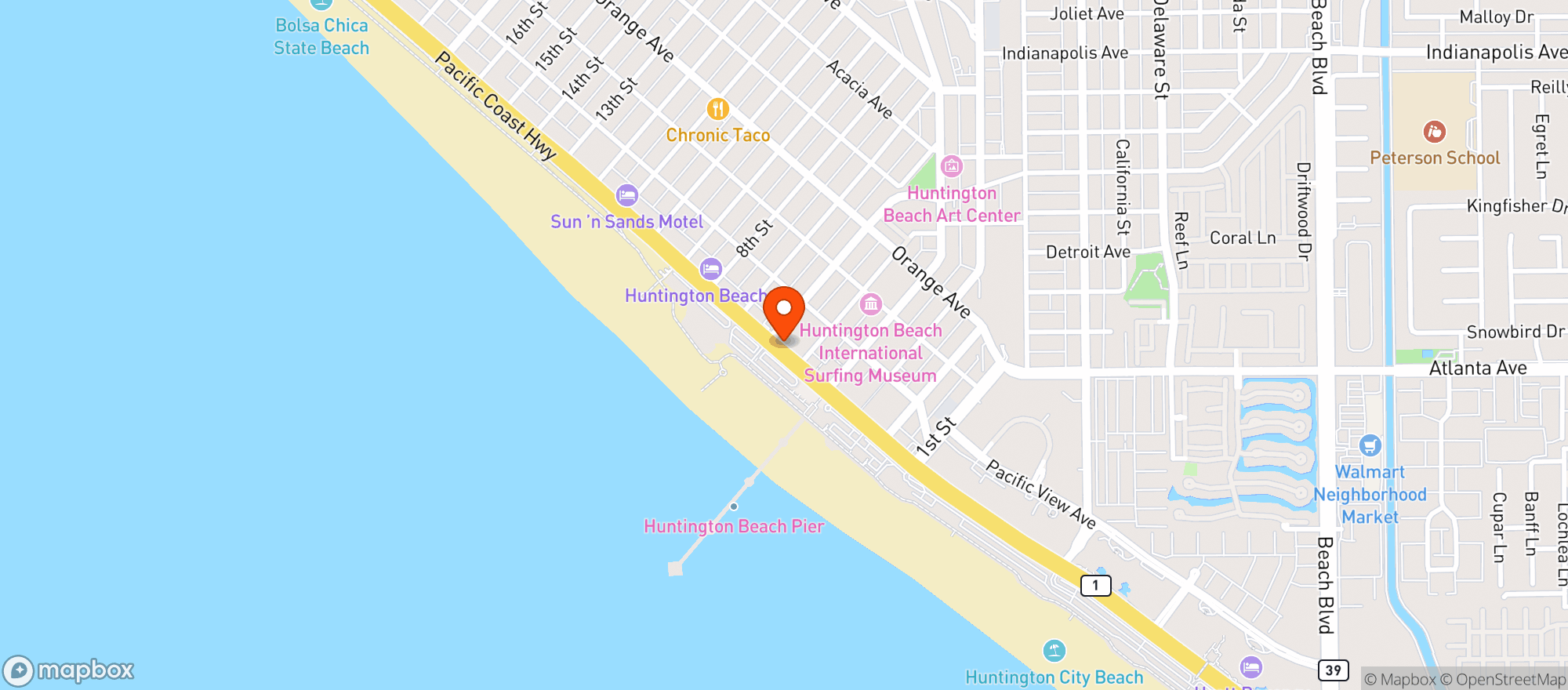 Map showing Shorebreak Hotel #laxsb