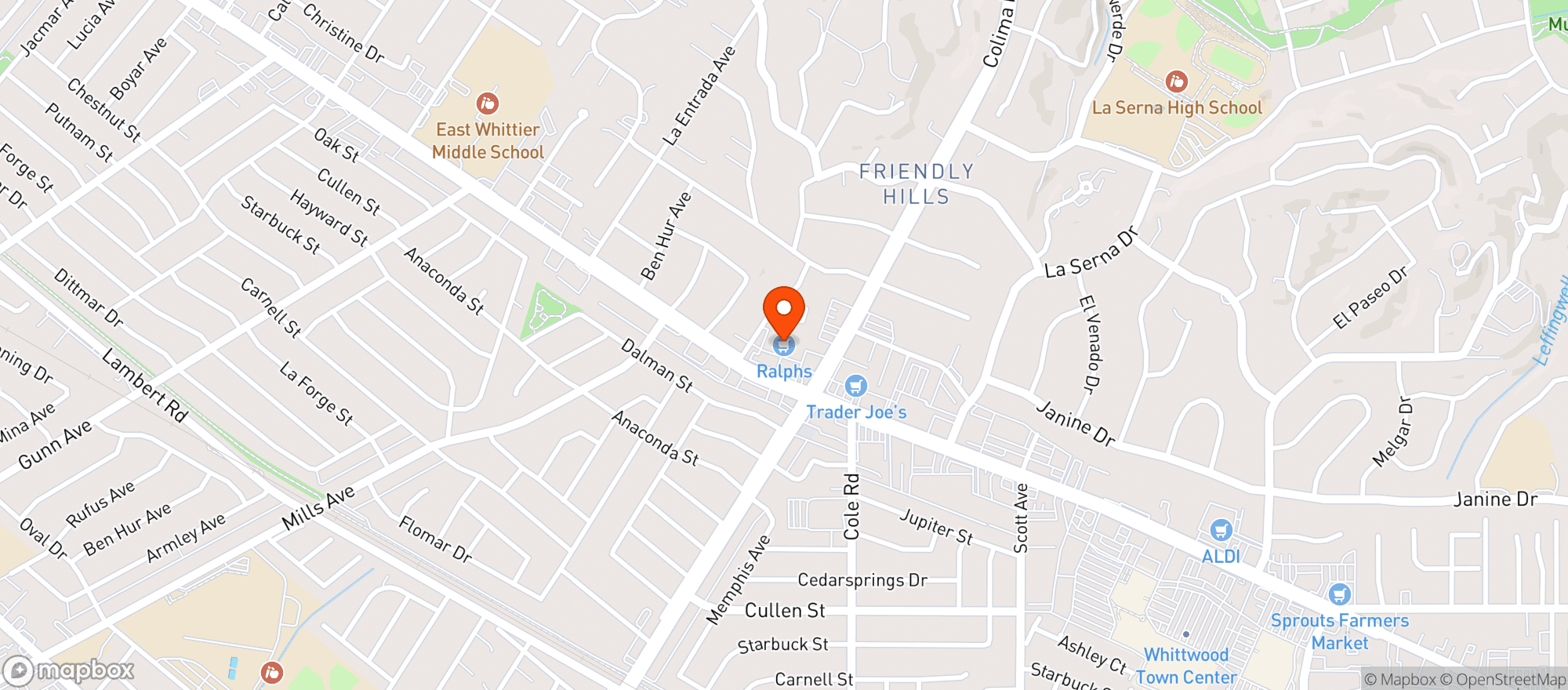 Map showing Ralphs (703) - 00064 - Whittier