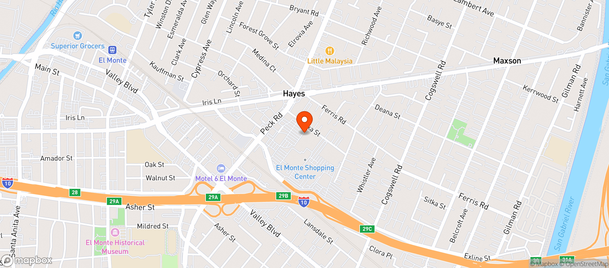 Map showing Target Store