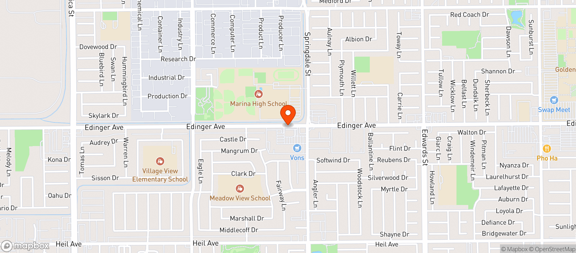 Map showing VONS MARKET