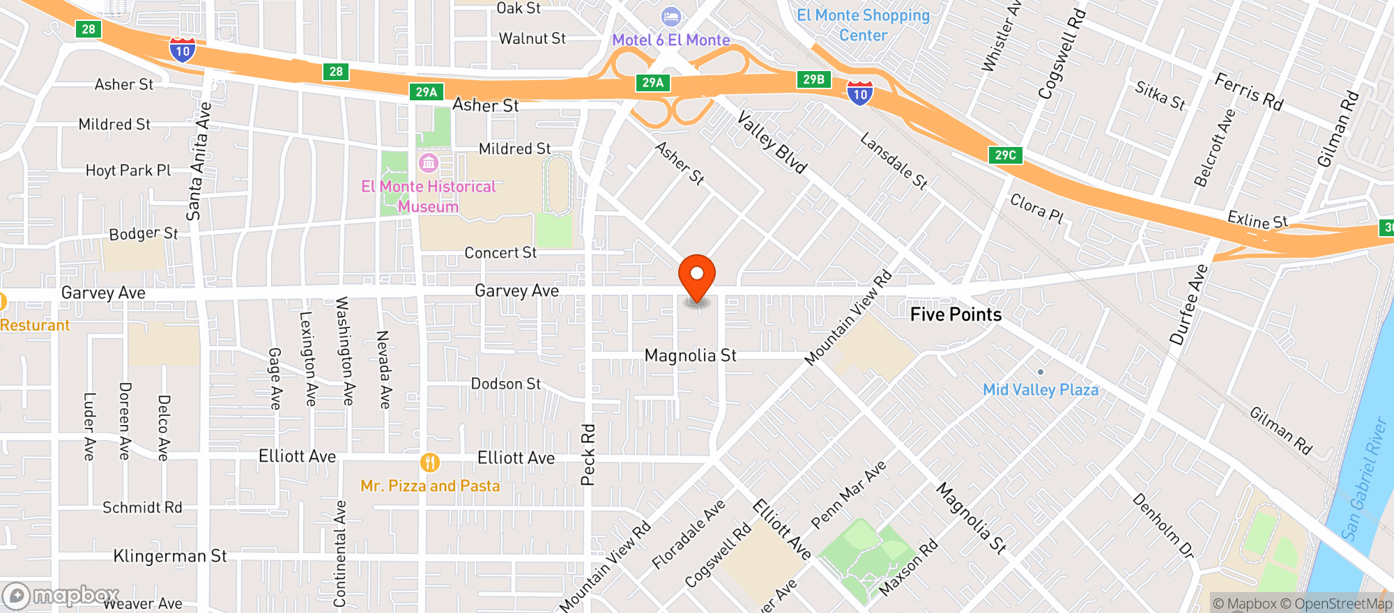 Map showing Tradecraft - El Monte