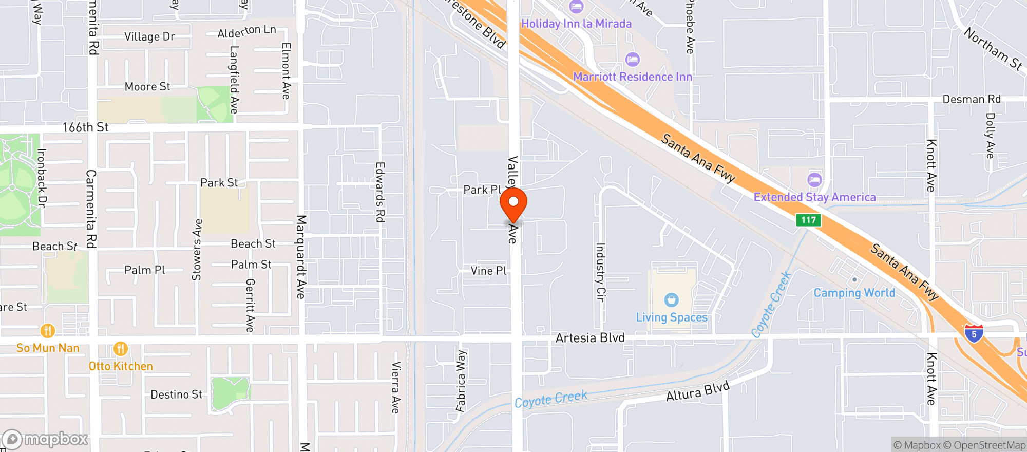 Map showing Southern Wine & Spirits Non Retail