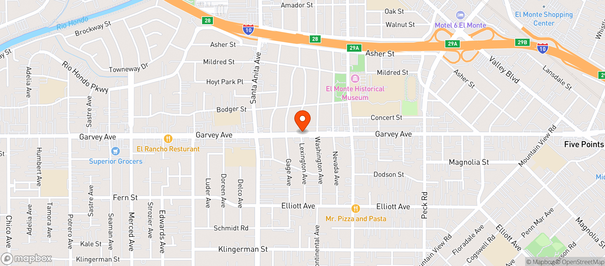 Map showing Happys Liquor