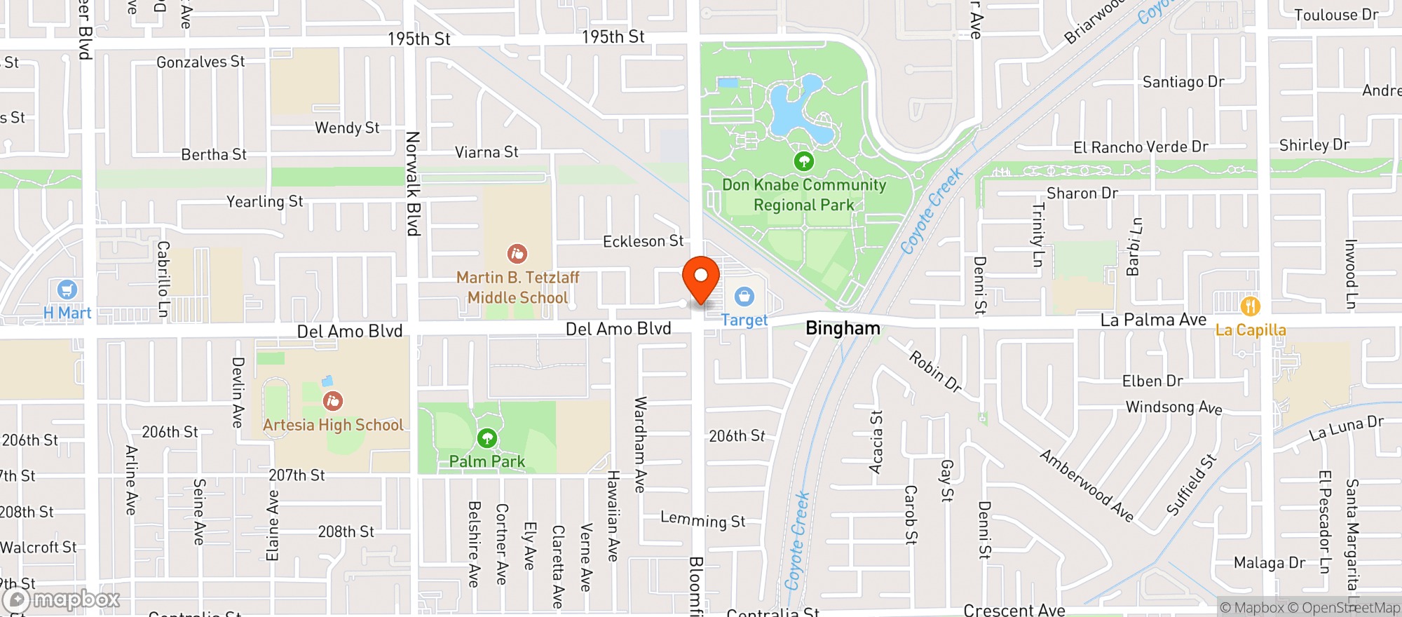 Map showing Target Store