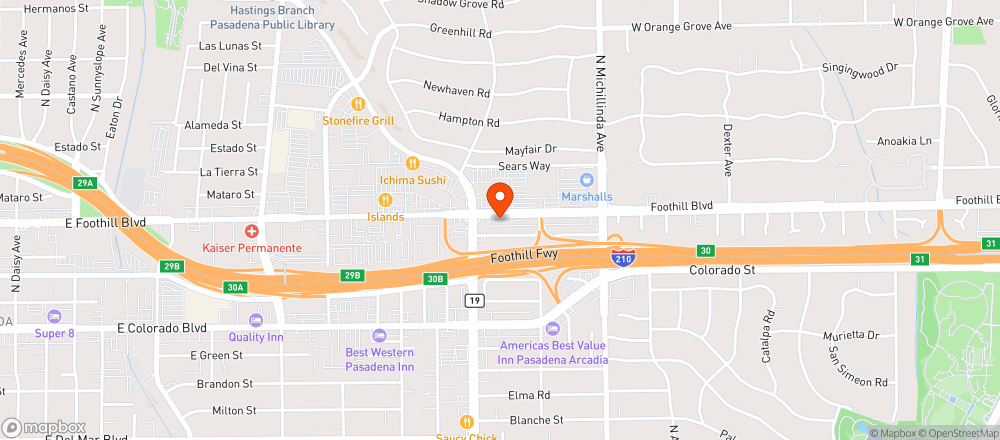 Map showing BevMo