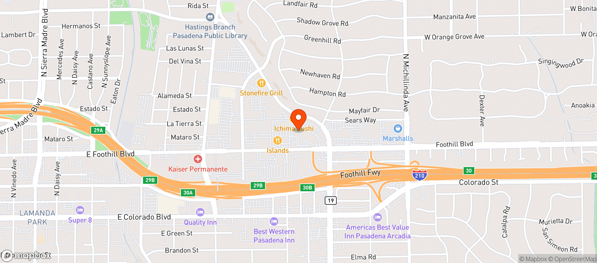 Map showing Ralphs