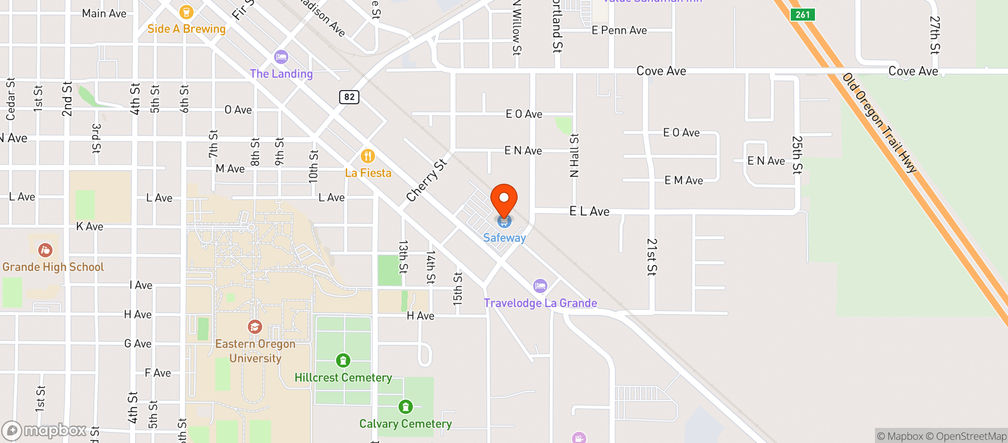 Map showing Safeway