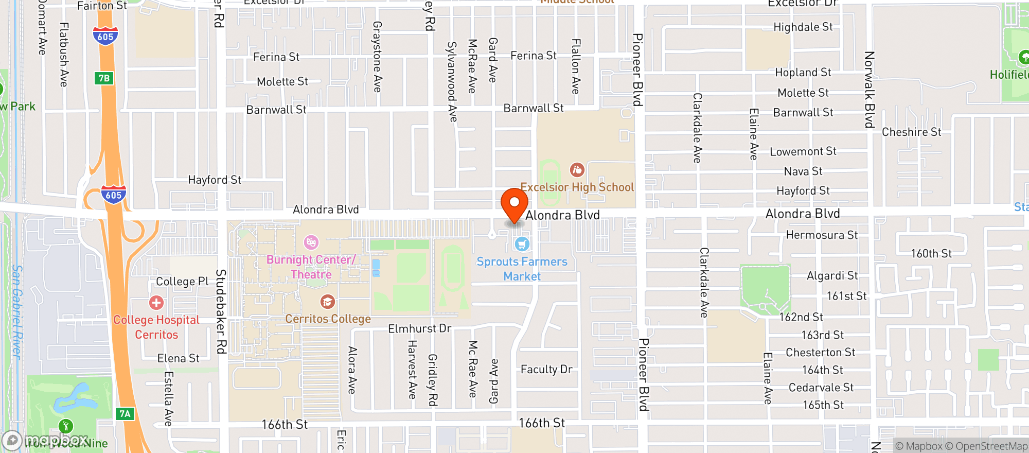 Map showing Sprouts Farmers Market