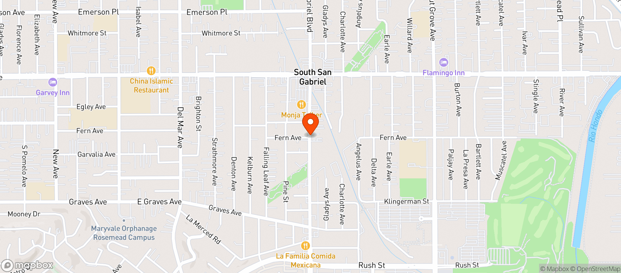 Map showing Garvey Beverage Wholesale