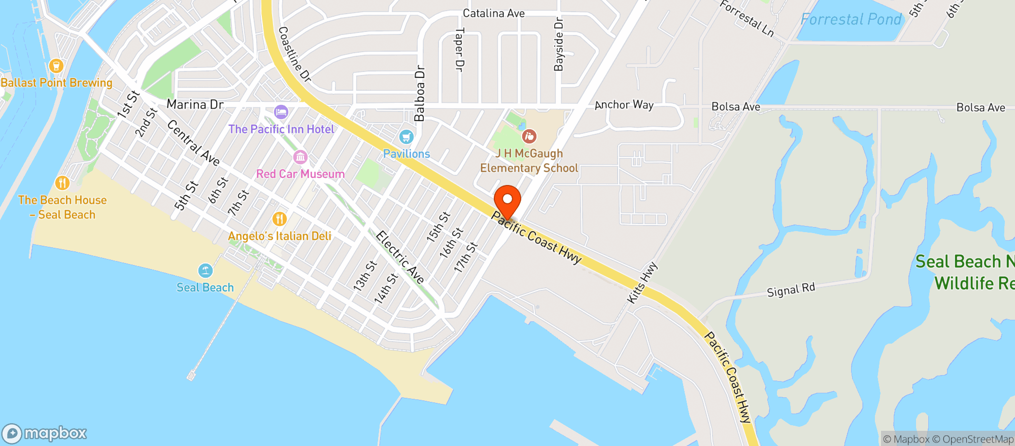 Map showing Bay Liquor