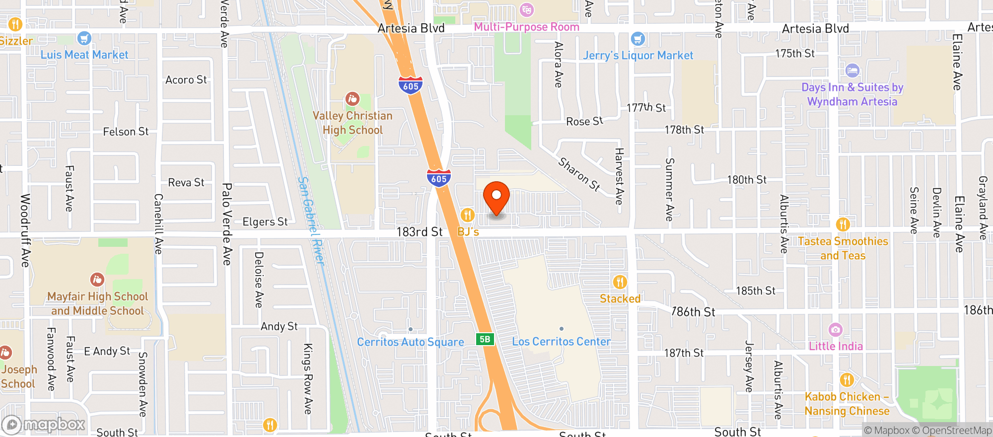 Map showing Eureka Burger