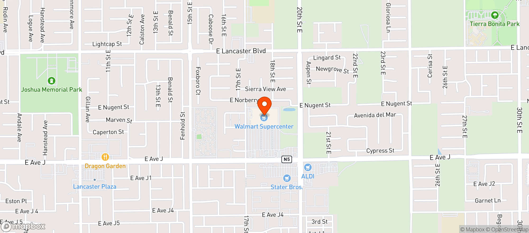 Map showing Walmart Supercenter