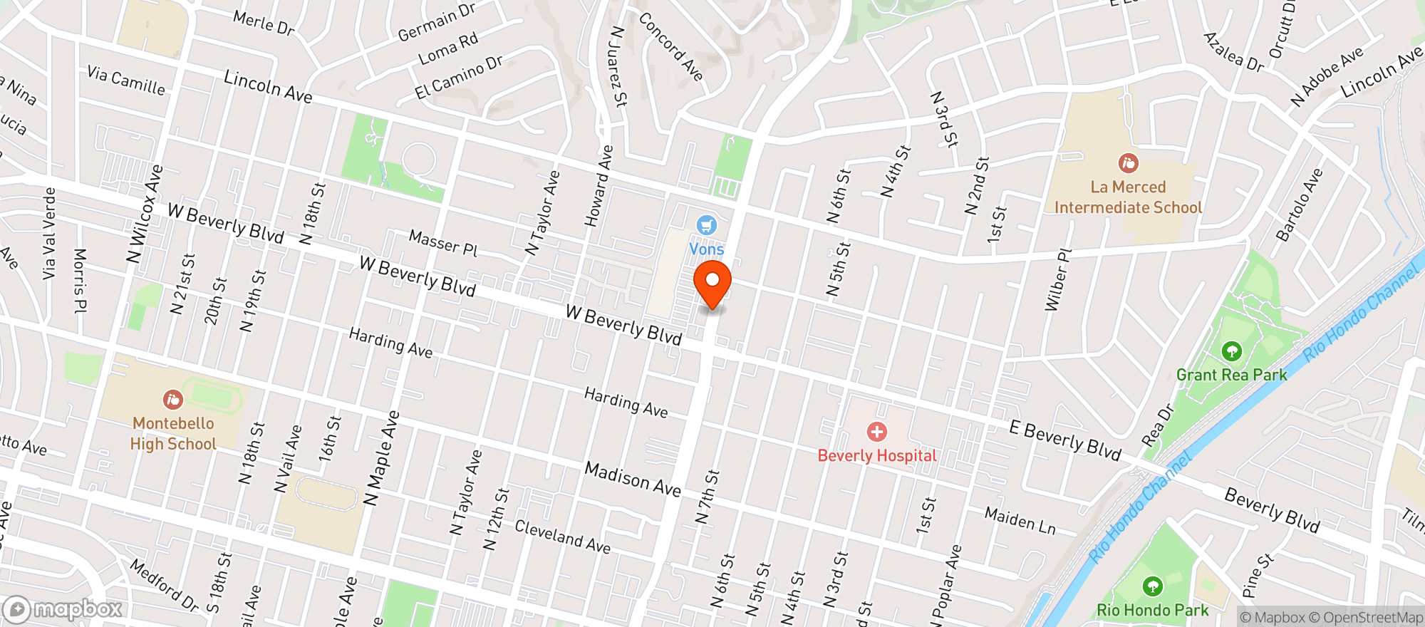 Map showing Rios Pizza
