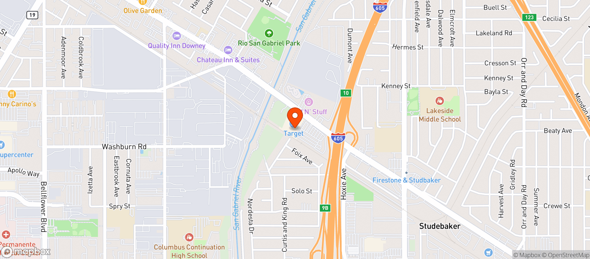 Map showing Target