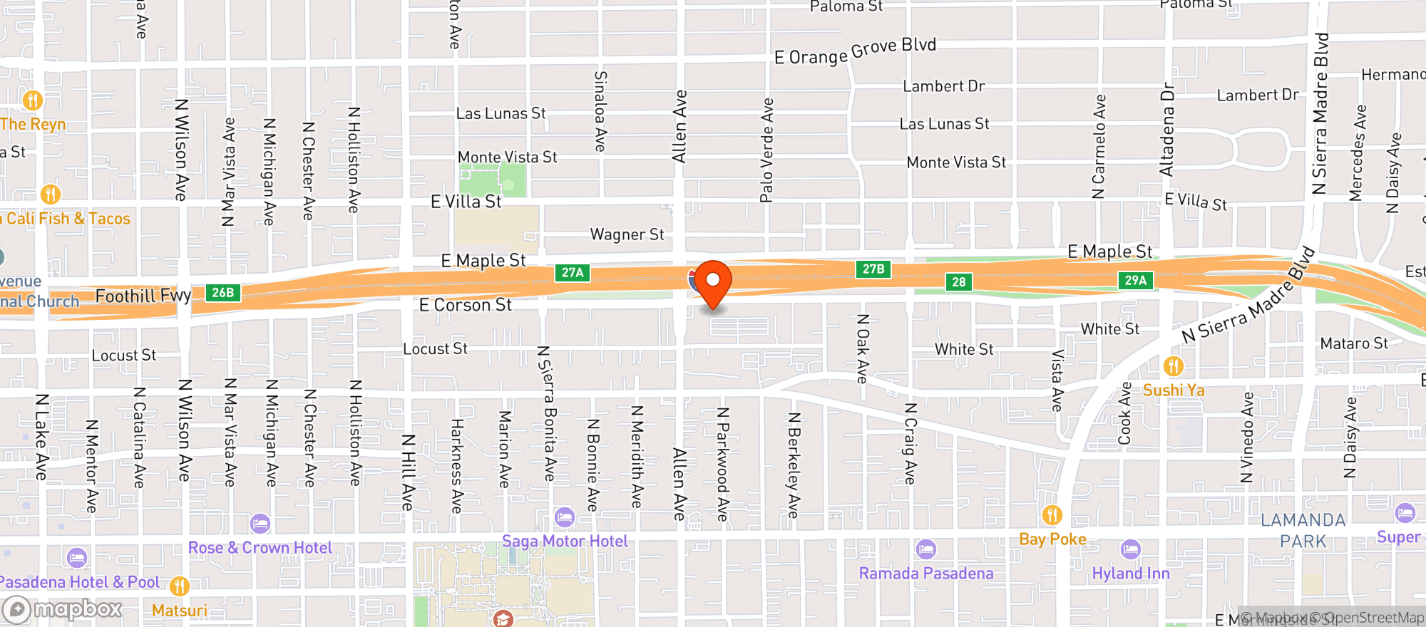 Map showing Fair Market - Pasadena