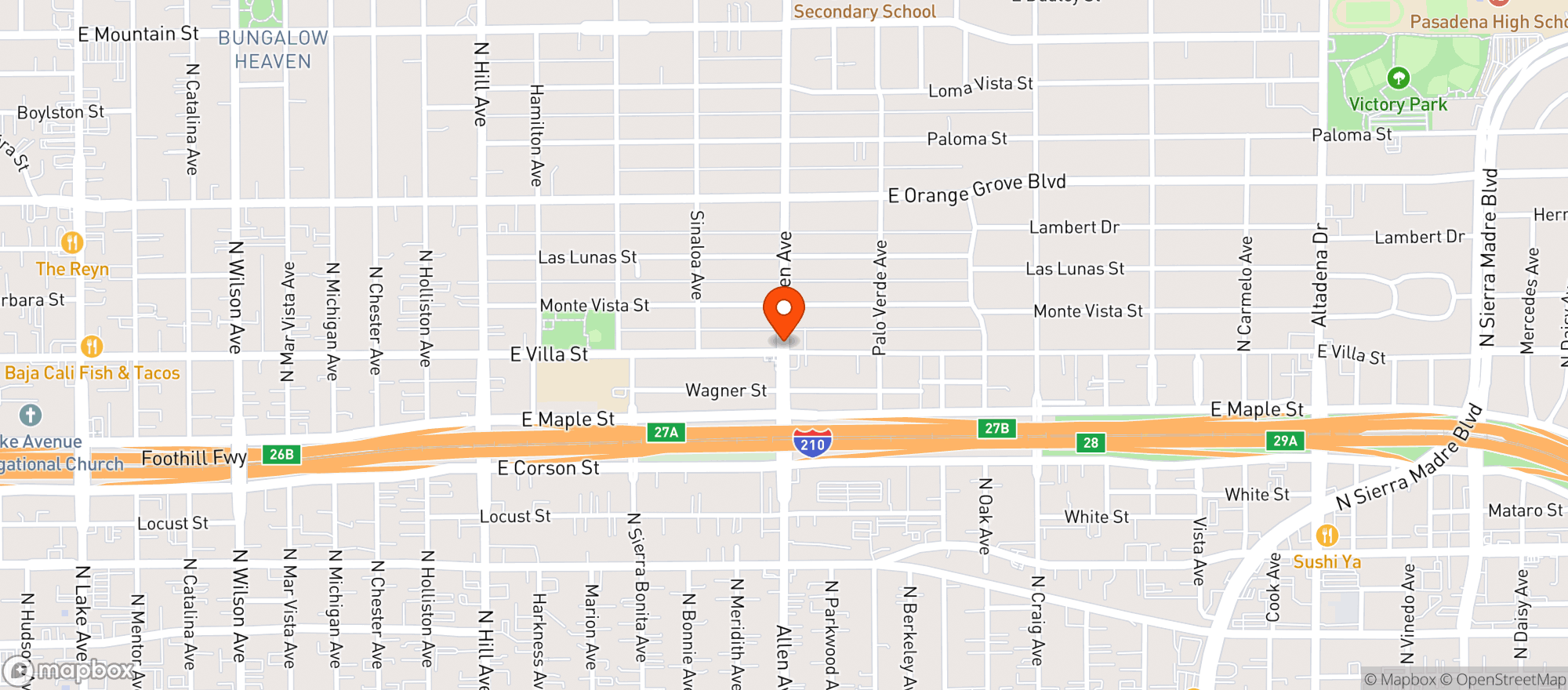 Map showing Pasadena Gas & Mini Mart - Pasadena