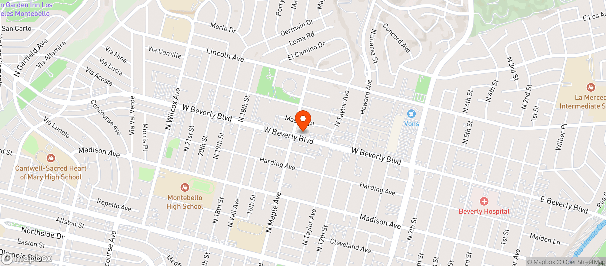 Map showing Bjs Pizzeria