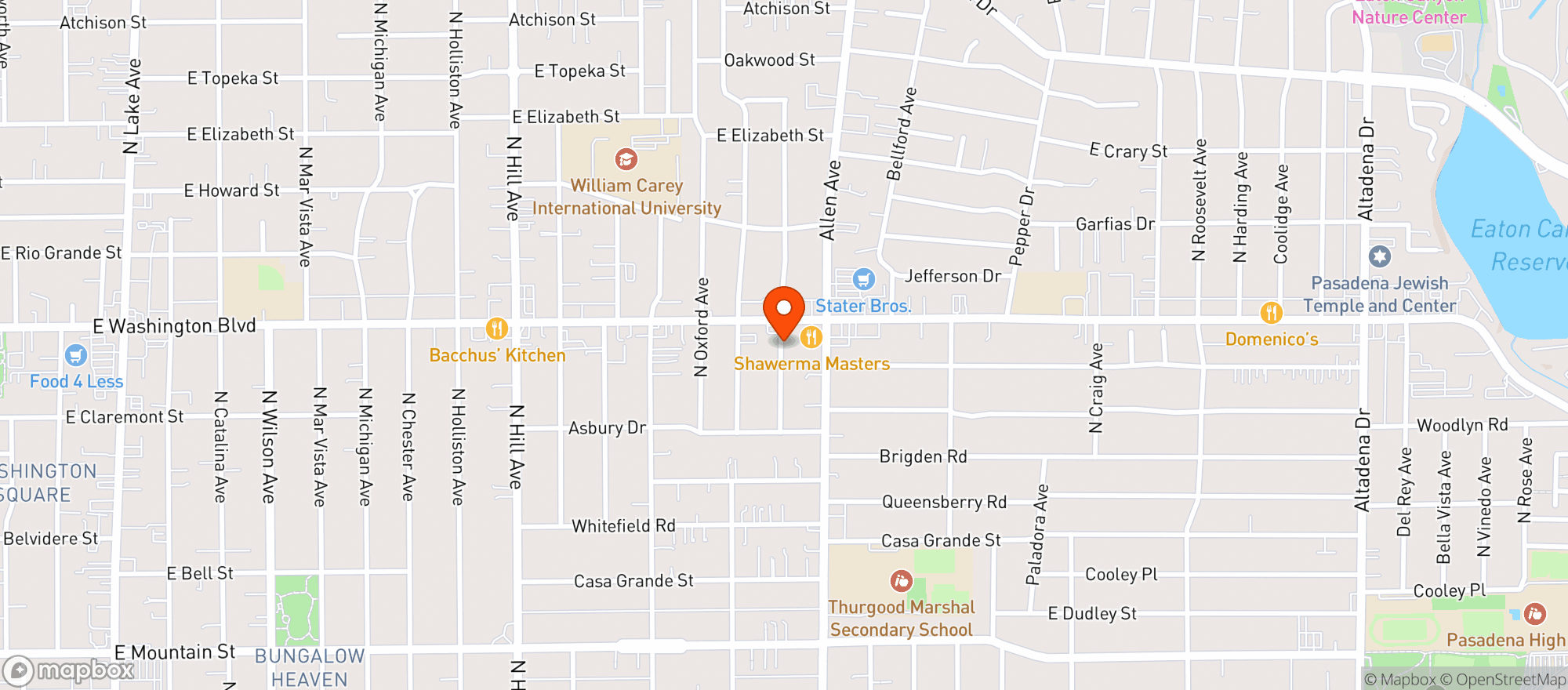 Map showing Alta Dena Drive-In-Dairies