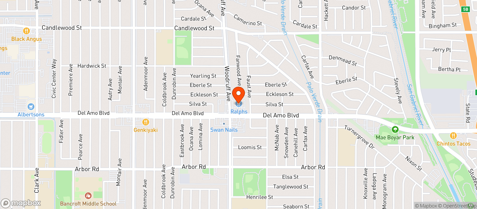 Map showing Ralphs (703) - 00165 - Lakewood