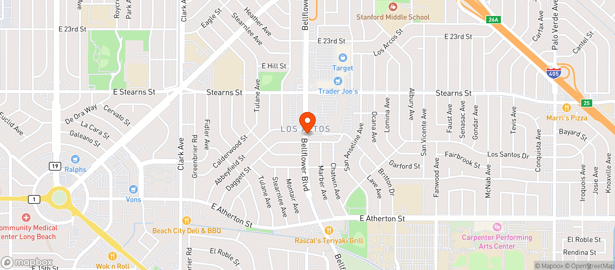 Map showing Lazy Acres Natural Market