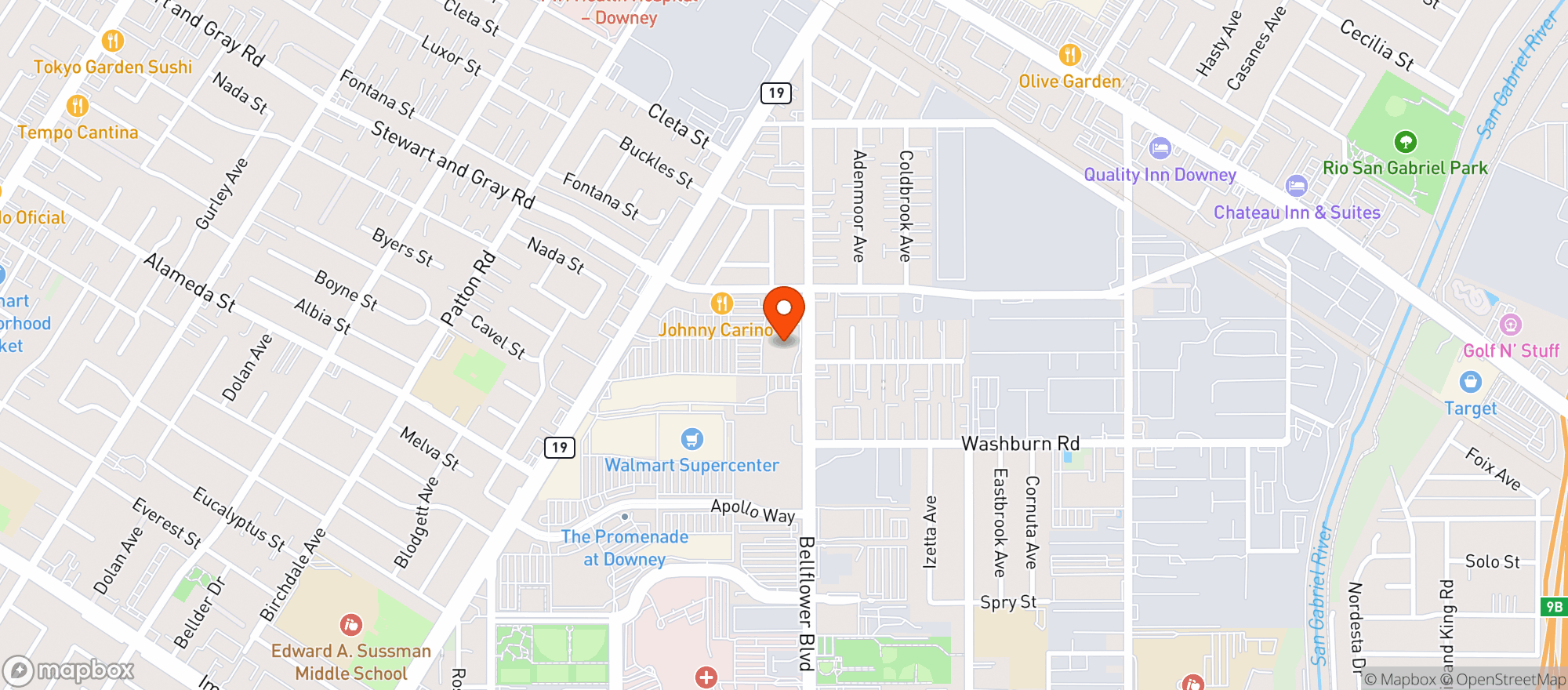 Map showing Sprouts Farmers Market - Downey (490)