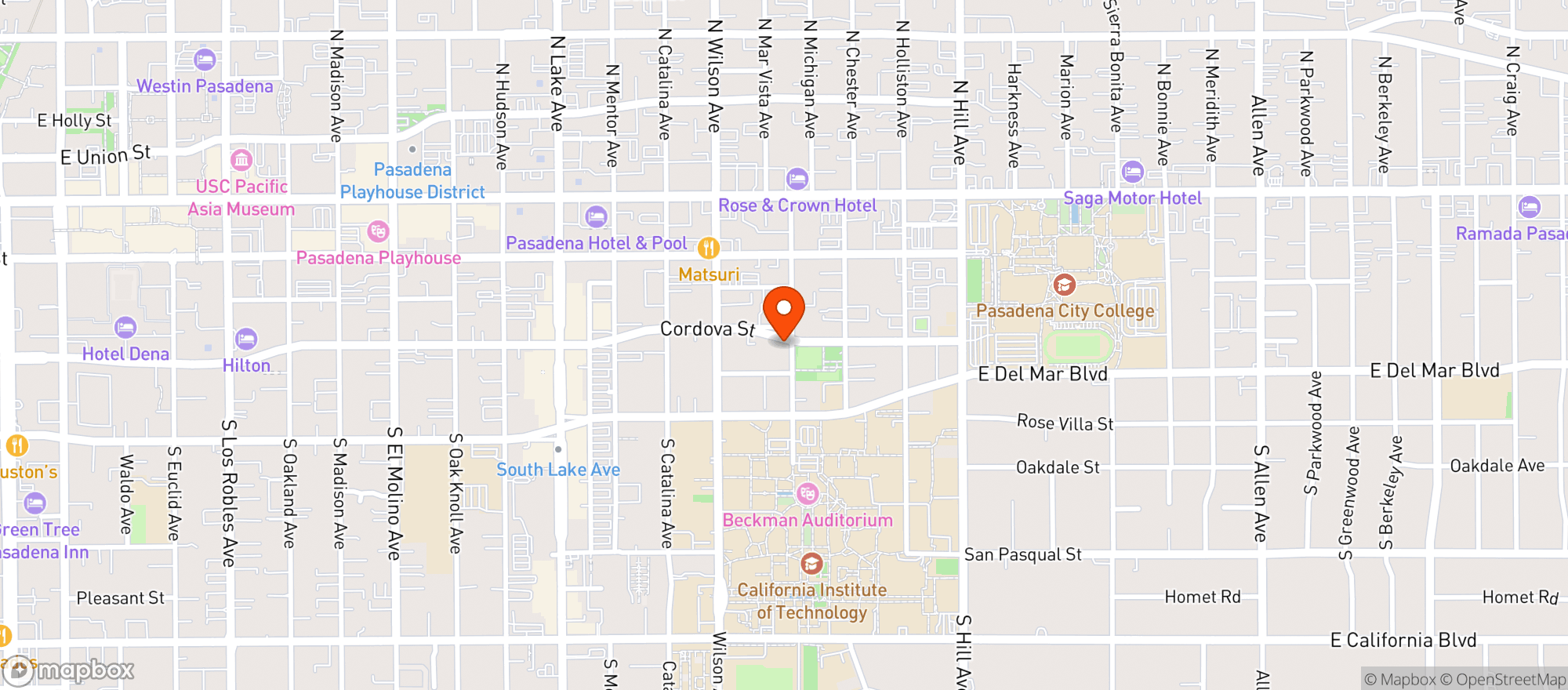 Map showing Ginger Corner Market - Pasadena