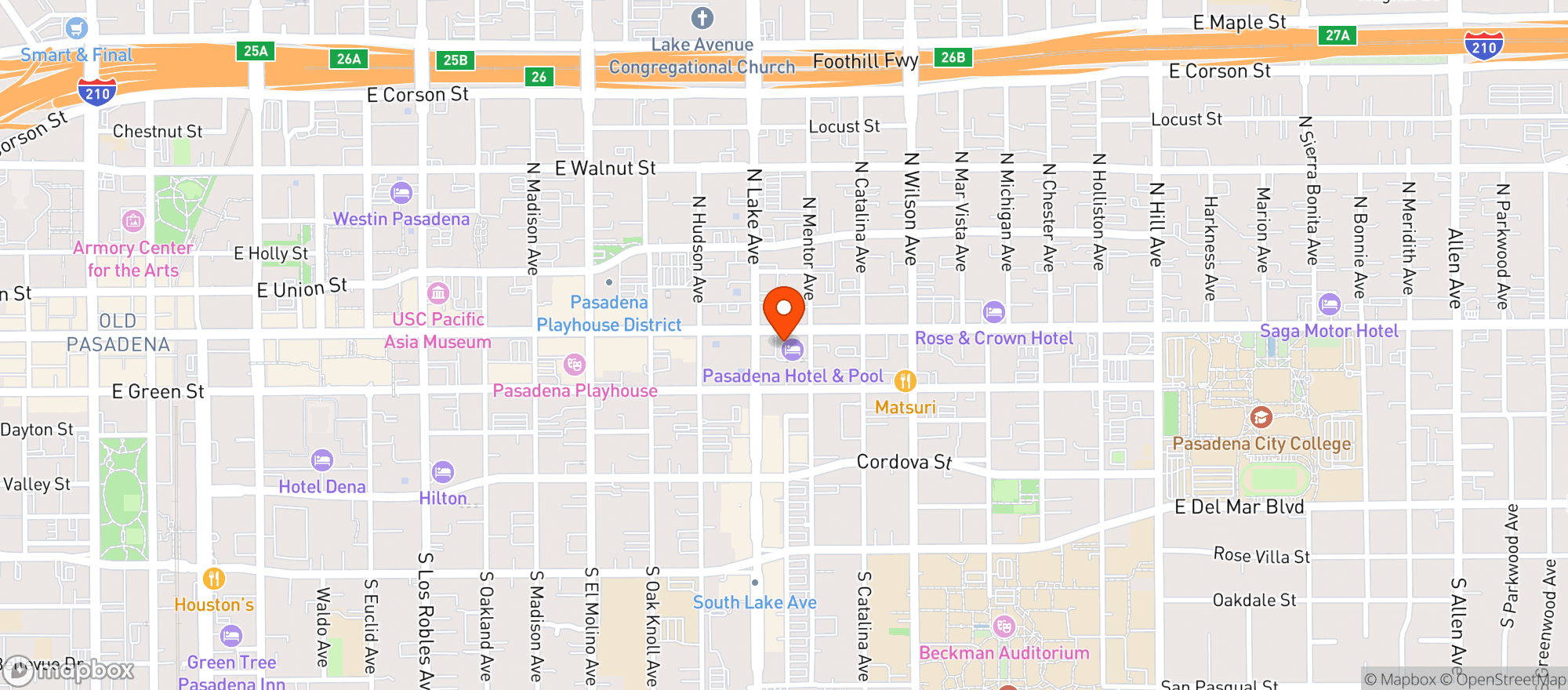 Map showing Rise Pasadena