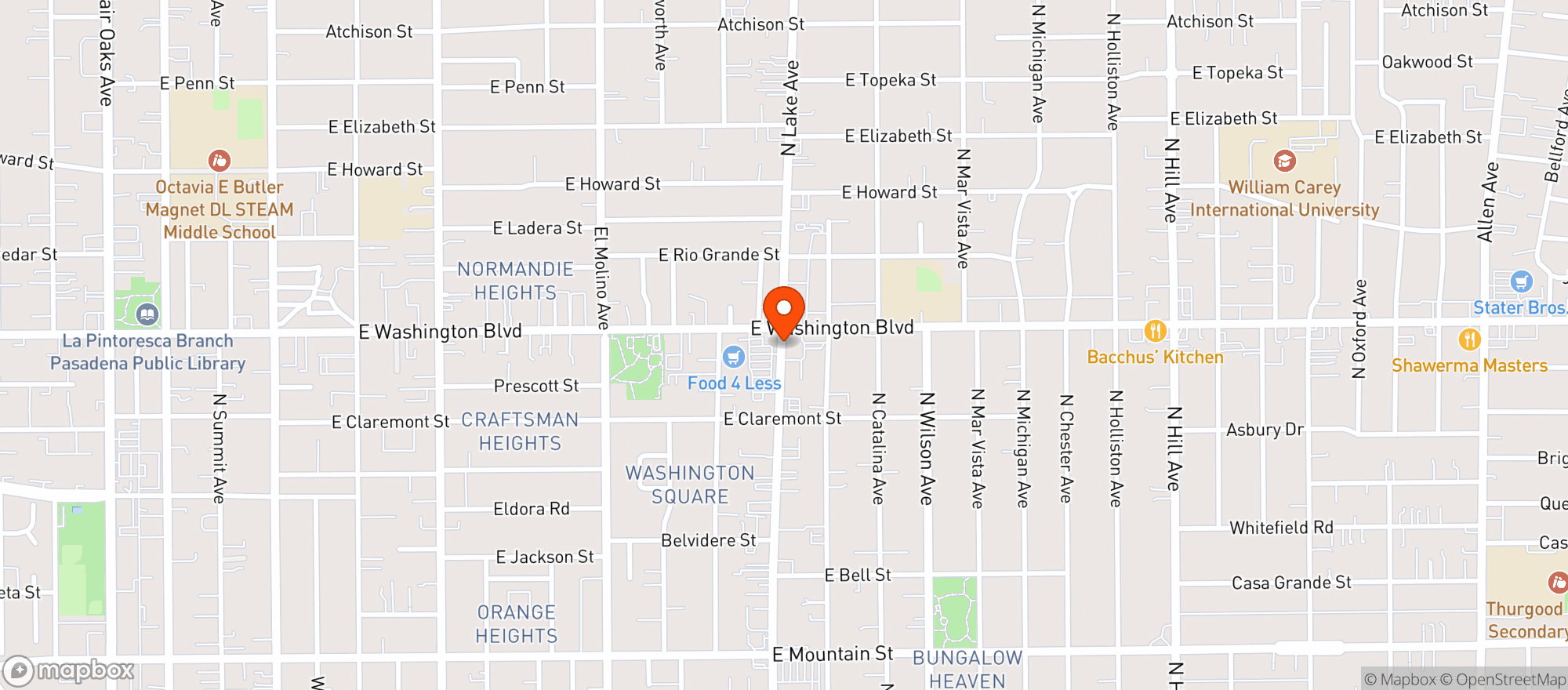 Map showing Crown City Billiards