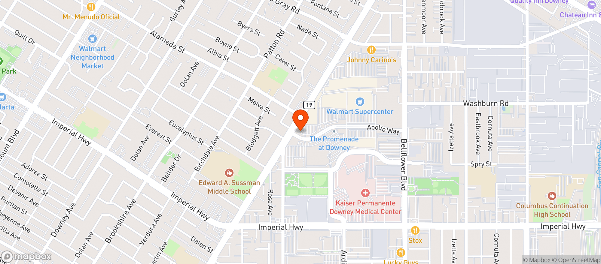 Map showing Benihana #1072